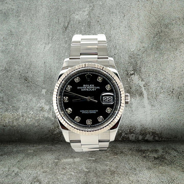 ROLEX DATEJUST 36mm BLACK DIAMONDS FULL SET