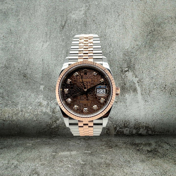 ROLEX DATEJUST 36 CHOCOLATE DIAMONDS ROSE GOLD